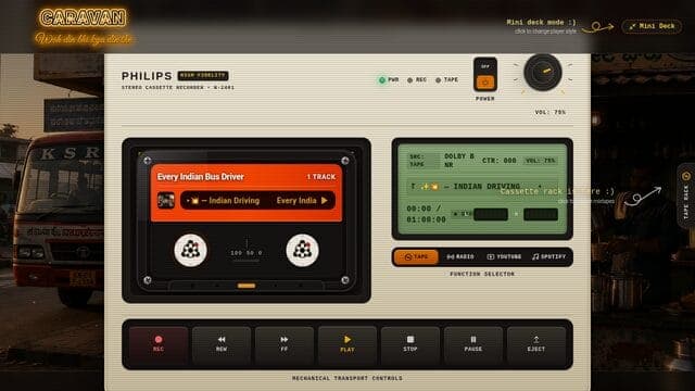 Caravan website screenshot