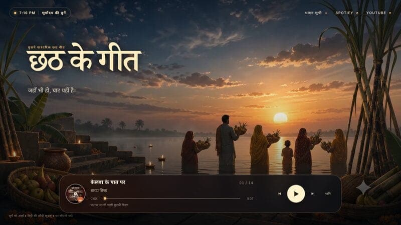छठ के गीत website screenshot
